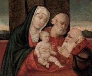 La Sacra Famiglia con un santo, Giovanni Bellini